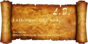 Leibinger Dávid névjegykártya